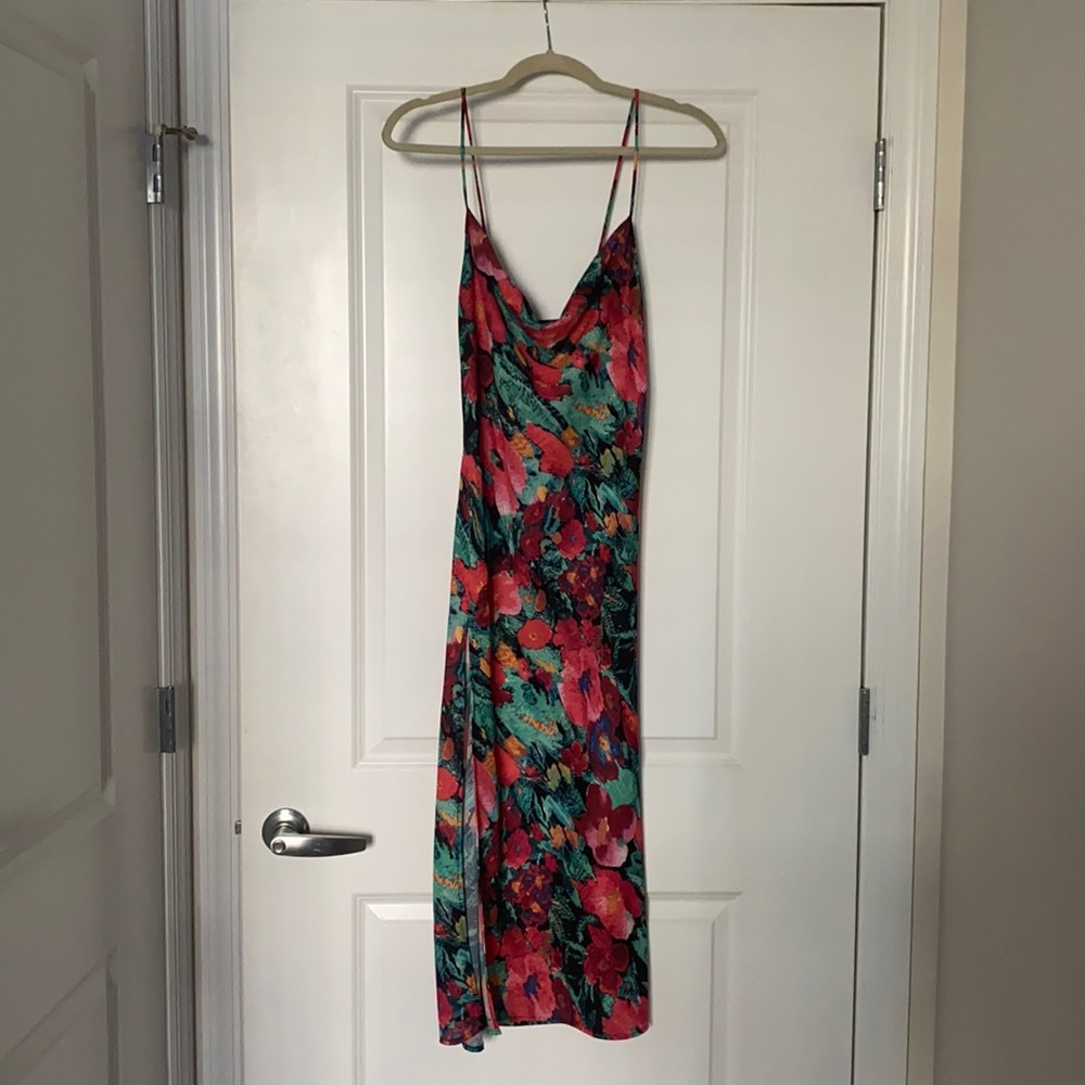Madison Crepe Drape Neck Slip Dress